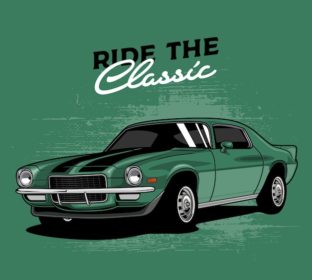 green classic car