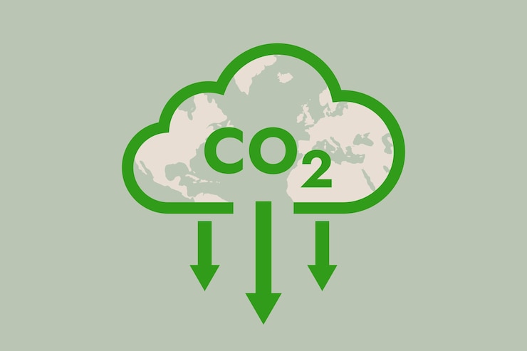 वेक्टर green cloud co2 reduction carbon dioxide emissions symbol icon vector illustration
