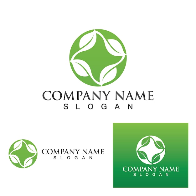 Green Clover Leaf Logo Template Design