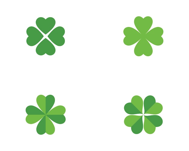 Vector green clover leaf logo template