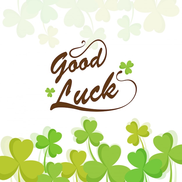 Vector green clover leaves background, good luck concept.