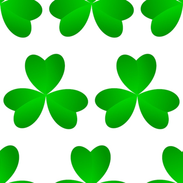 Green clover leaves seamless pattern minimal vector background clover sign symbol pattern vector illustration