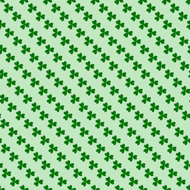 Green clover leaves seamless pattern Minimal vector background Clover sign symbol pattern Vector illustration