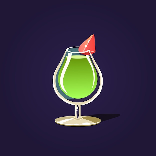 Vector green cocktail illustration