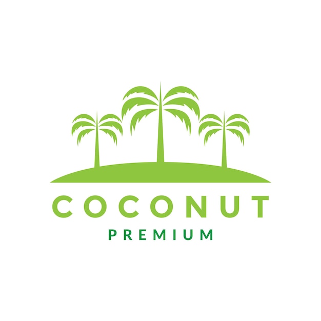 Green coconut trees group logo design vector graphic symbol icon illustration creative idea