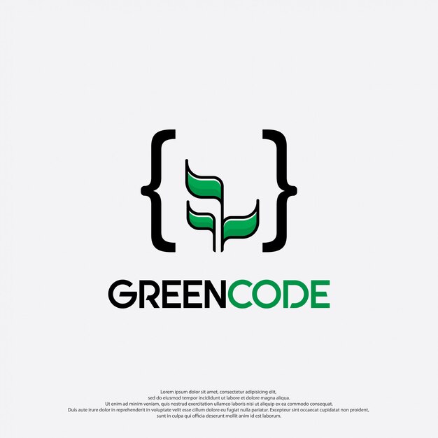 Vector green code logo illustration