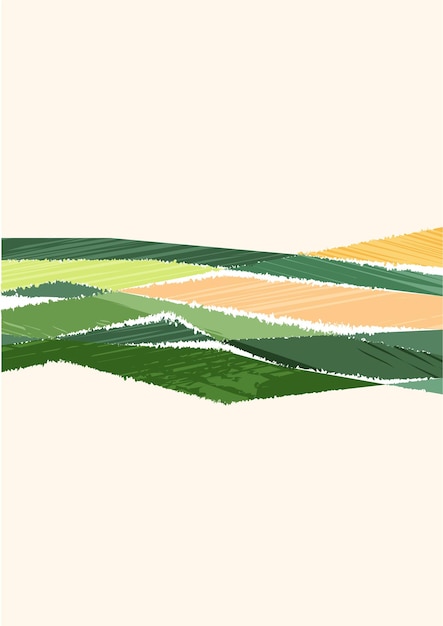 ベクトル 緑のコラージュ抽象フィールド背景ベクトル イラスト パターン織り目加工の自然有機的な形状と落書き a4 縦ポスター現代的な背景テンプレート ブック カバー装飾のレイアウト