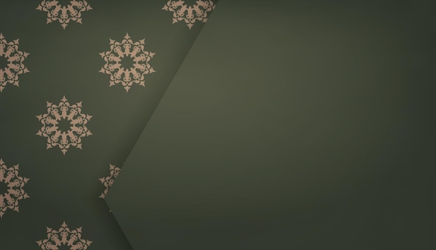 Green color background with abstract brown pattern for design under the text