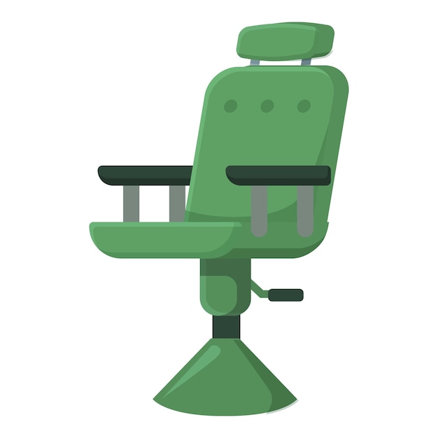 Vector green color barber chair icon cartoon vector leather tool