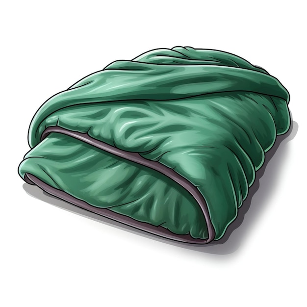 Vettore colore verde lo sfondo bianco vettoriale disegnato a mano della coperta è