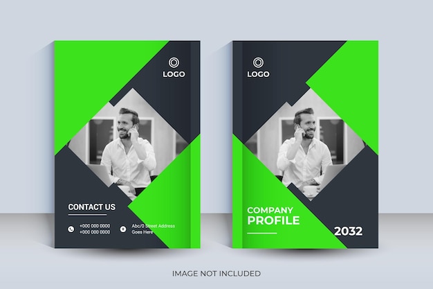 Green Color Corporate a4 book cover design and annual report and magazine template