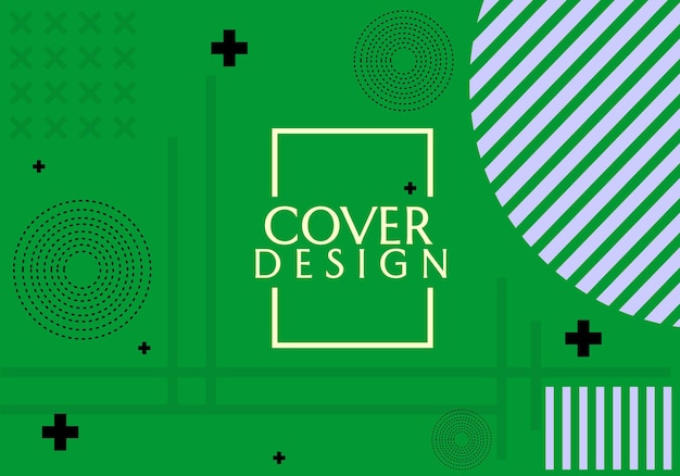 Modello di copertina di colore verde con sfondo geometrico astratto utilizzato per la progettazione di poster di copertina banner