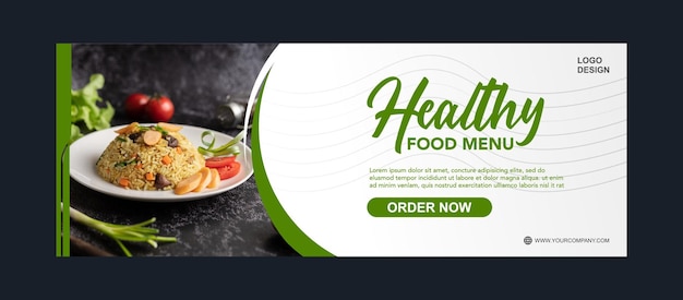 green color food banner template