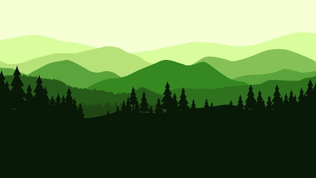 A green color forest landscape layer design