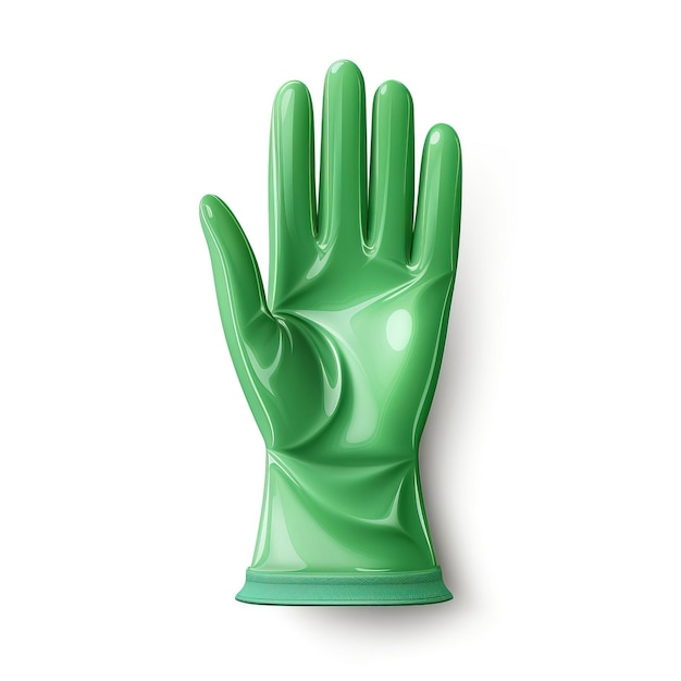 Vector green color gloves gradient vector white background isola