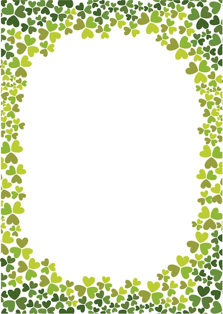 Green color gradation clover leaf frame