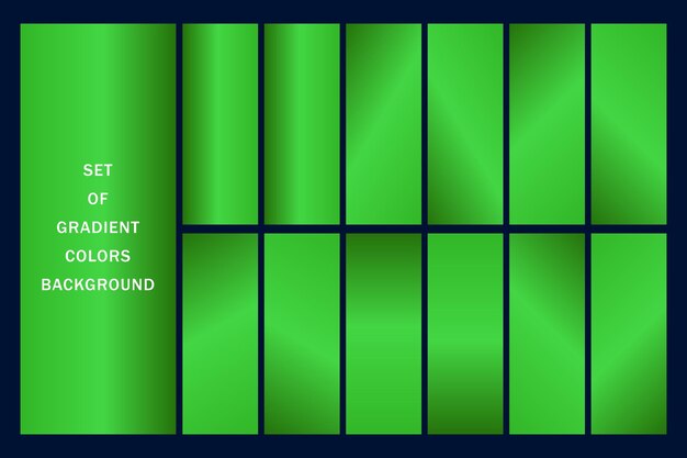 Vector green color gradient set