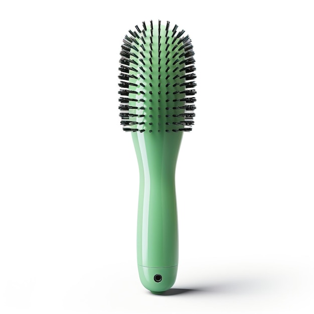 Vector green color hairbrush gradient vector white background is