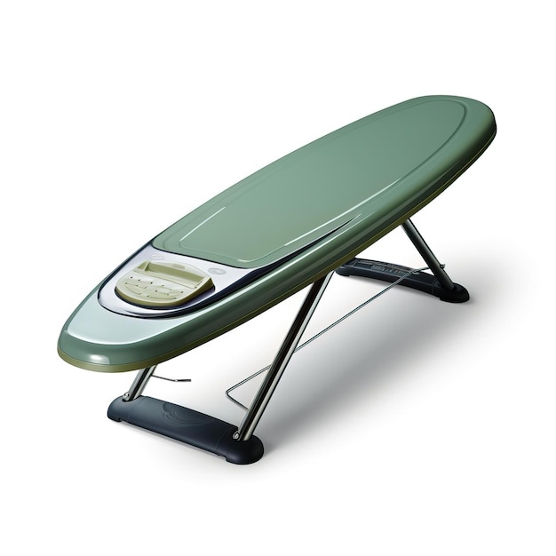 Green color ironing board isometric vector white backgrou