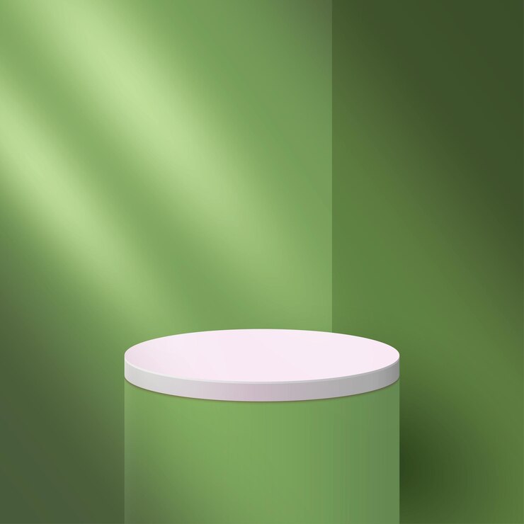 Vector green color minimalist product display mockup design vector with shadow overlay effect