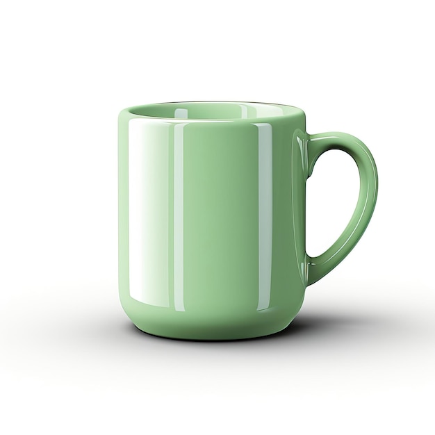 Green color Mug gradient vector white background isolated