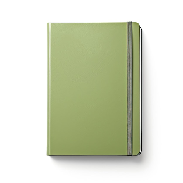 Green color Notebook flat vector white background isolate