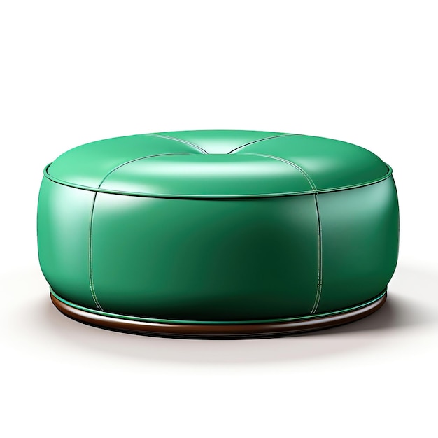 Vector green color ottoman flat vector white background isolated