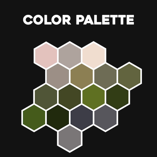 Green color palette. The color of the season. Vector