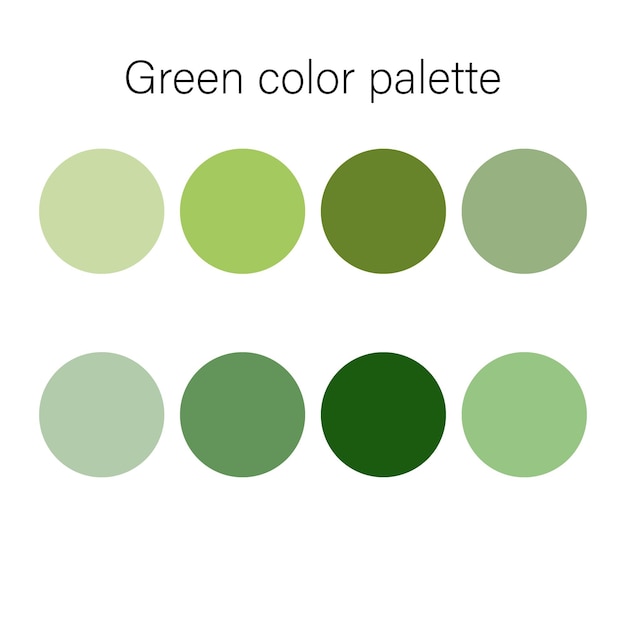 Green color palette swatch guide decoration scheme vector