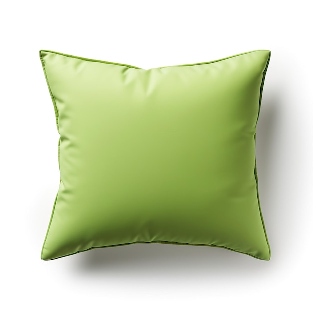 Green color Pillow 3D vector white background isolated hi