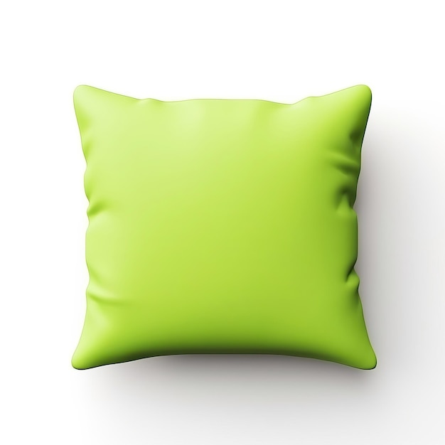 Green color Pillow flat vector white background isolated