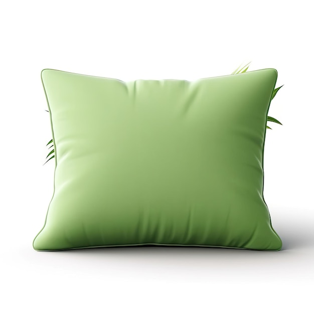 Green color Pillow flat vector white background isolated