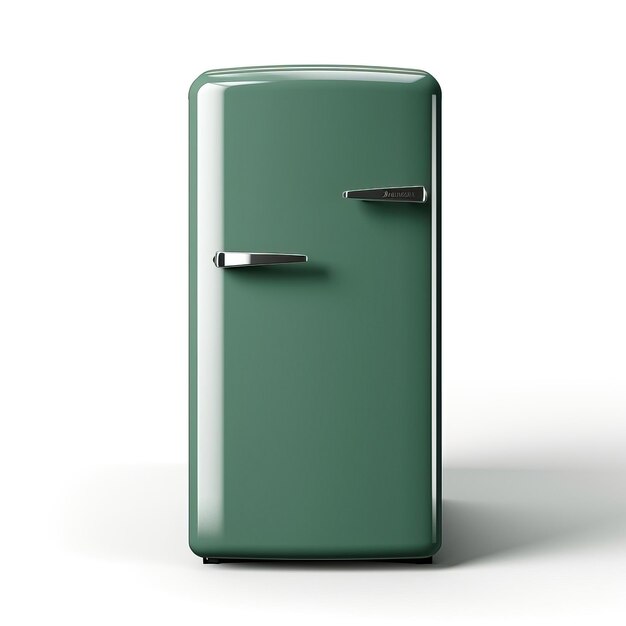 Green color Refrigerator gradient vector white background