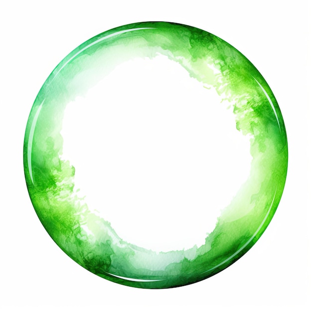 Green color Ring watercolor vector white background isola