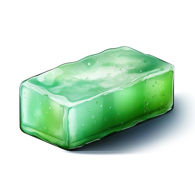 Green color Soap watercolor vector white background isola