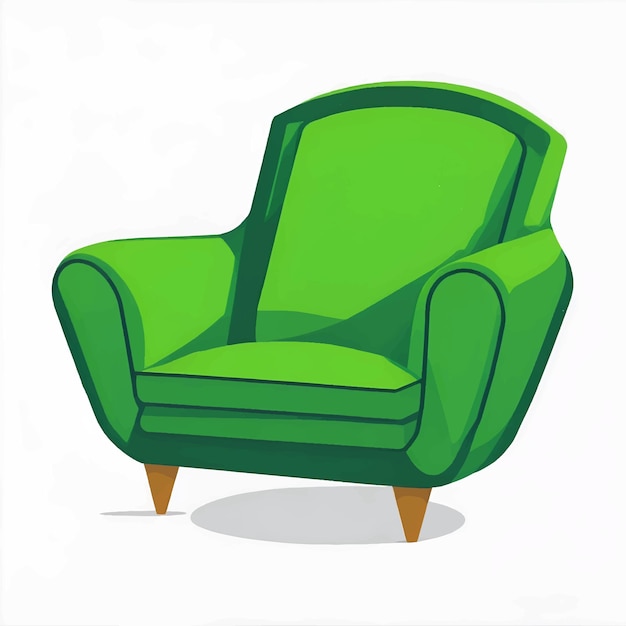 Green color sofa armchair vector illustration