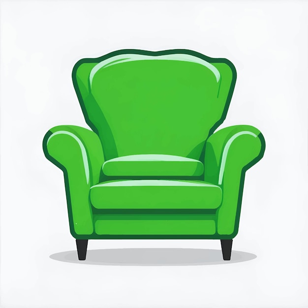 Green color sofa armchair vector illustration