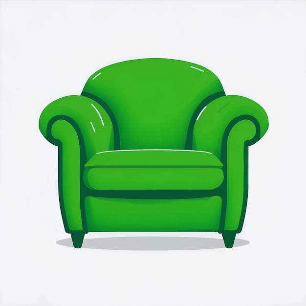 Green color sofa armchair vector illustration