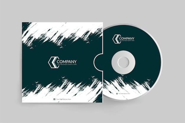 Vector green color splatter texture cd cover design