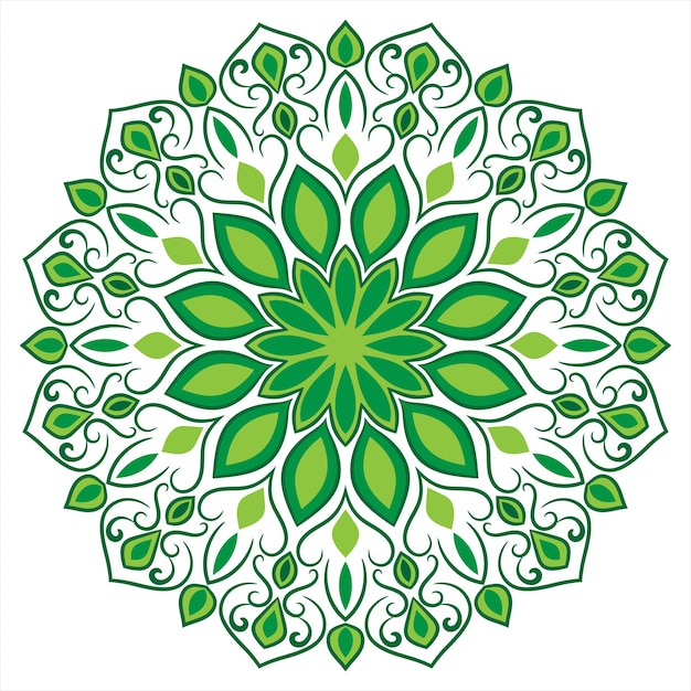 Green color and stylish mandala.