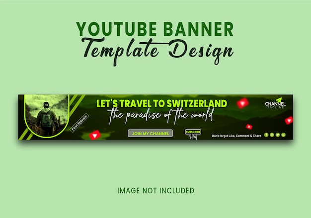 Vettore un banner di copertina youtube di colore verde