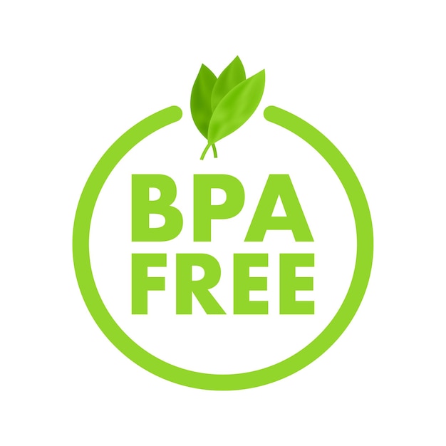 Green colored BPA free emblems badge logo icon Vector stock illustration