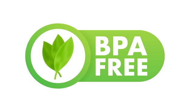 緑色の BPA フリー エンブレム バッジ ロゴ アイコン ベクトル ストック イラスト