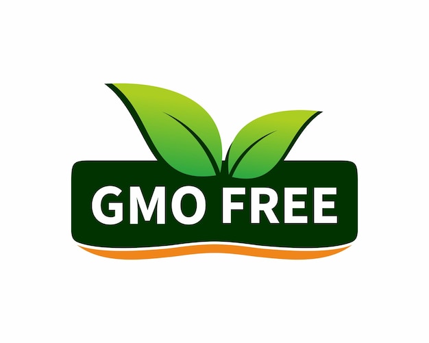 Green colored GMO free emblems badge logo icon Vector stock illustration