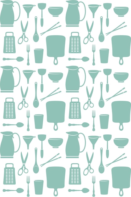 Green Complete Kitchenware Pattern