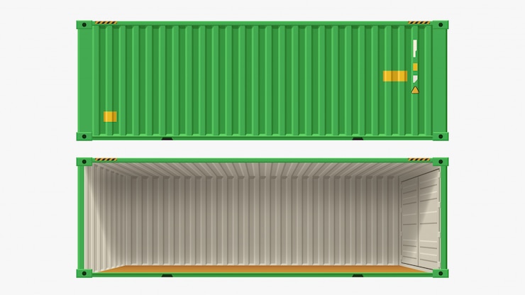 Vector green container without side wall