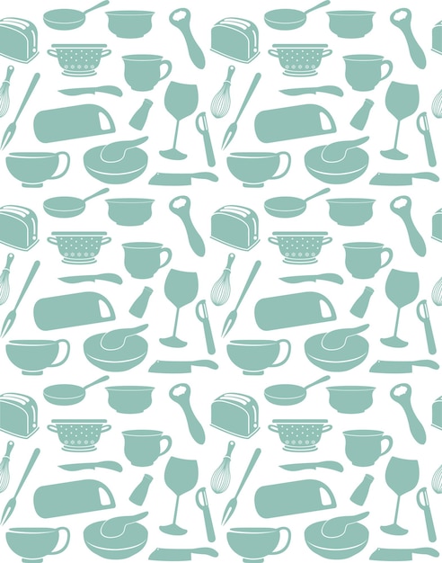 Vector green cooking tools pattern