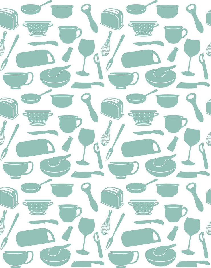 Vector green cooking tools pattern
