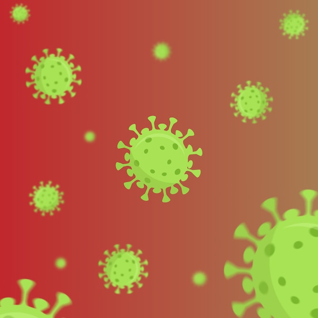 Vettore illustrazione verde di coronavirus