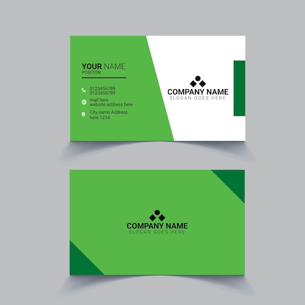 Vector green corporate business card design